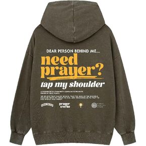 Graphic Hoodies for Men Women Unisex Washed Hoodie Oversized Sweatshirt Prayer Works in Kuwait