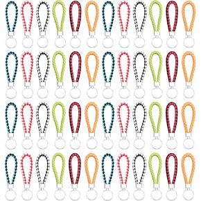 Markeny 50 قطعة سلسلة مفاتيح جلدية مضفرة حزام اليدوية مضفر حزام المفاتيح قلادة العالمي نسج الجلود مفتاح حامل in Kuwait