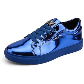 أحذية رياضية عصرية للرجال - أحذية تزلج كاجوال للمشي من الجلد اللامع للارتداء اليومي والأنشطة الرياضية in Kuwait