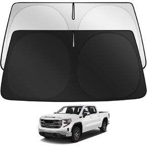 Windshield Sun Shade Custom for GMC Sierra 1500 Accessories 2019-2025 2026 AT4 AT4X Denali Ultimate Crew Regular Cab Front Window Sunshade, Car Windshield Sun Visor Cover with Storage Bag in Kuwait