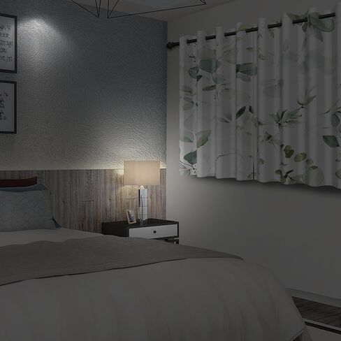 Eucalyptus Leaf Blackout Curtains Abstract Green Watercolor Sage Vine Leaves Botanical Insulated Thermal Drapes for Living Room Bedroom Darkening Curtain 42x63 Inch,2 Panels in Kuwait