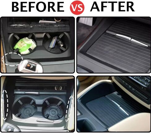متوافق مع BMW X5 E70/X6 E71، إطار غطاء حامل الأكواب لوحدة التحكم الأمامية ووحدة التحكم المركزية الدوارة العمياء لوحة زخرفية بديلة 51166956756 (الطراز A) in Kuwait