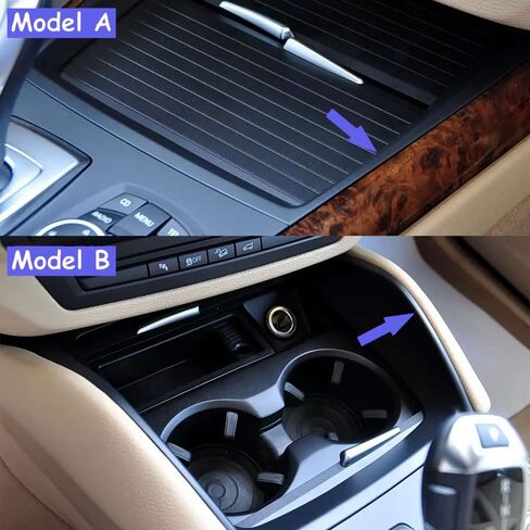 متوافق مع BMW X5 E70/X6 E71، إطار غطاء حامل الأكواب لوحدة التحكم الأمامية ووحدة التحكم المركزية الدوارة العمياء لوحة زخرفية بديلة 51166956756 (الطراز A) in Kuwait
