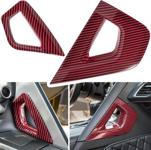 Carbon Fiber Center Console Handle Side Armrest Cover Trim for Chevrolet Corvette C7 Z06 Z51 ZR1 Stingray Grand Sport 2014 2015 2016 2017 2018 2019 Interior Accessories Decoration (Black 2PCS) in Saudi Arabia