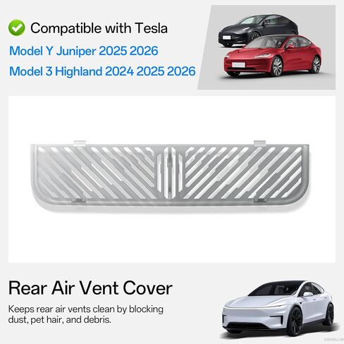 غطاء فتحة تهوية خلفية لوحدة التحكم المركزية لطراز Tesla Y/3 2025 2026 Juniper/Highland، وحدة التحكم المركزية الخلفية لتكييف الهواء وأغطية فتحات تهوية التيار المتردد ملحقات غطاء الشبكة المقاومة للغبار، أسود شفاف in Kuwait