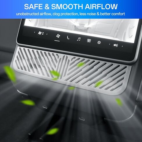 غطاء فتحة تهوية خلفية لوحدة التحكم المركزية لطراز Tesla Y/3 2025 2026 Juniper/Highland، وحدة التحكم المركزية الخلفية لتكييف الهواء وأغطية فتحات تهوية التيار المتردد ملحقات غطاء الشبكة المقاومة للغبار، أسود شفاف in Kuwait