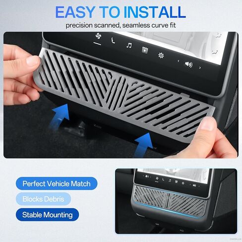 غطاء فتحة تهوية خلفية لوحدة التحكم المركزية لطراز Tesla Y/3 2025 2026 Juniper/Highland، وحدة التحكم المركزية الخلفية لتكييف الهواء وأغطية فتحات تهوية التيار المتردد ملحقات غطاء الشبكة المقاومة للغبار، أسود شفاف in Kuwait