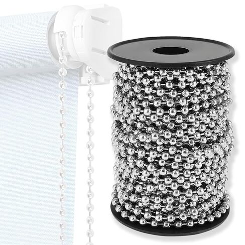 49.2 Ft Ball Chain Stainless Steel Material 4.5mm Bead Chain Dog Tag Chain with Spool for Curtain Jewelry DIY Craft Indoor and Outdoor in Kuwait