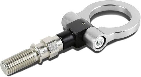 مجموعة حلقات خطاف سحب مقطورة السيارة اليابانية الأمامية/الخلفية من الألومنيوم الفضي من DNA MOTORING - M18 x 2.5، متوافقة مع 06-11 Honda Civic 10-14 Insight / 16-21 CX-3 13-24 CX-5، THK-JDM-SL in Kuwait