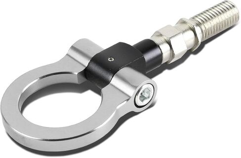 مجموعة حلقات خطاف سحب مقطورة السيارة اليابانية الأمامية/الخلفية من الألومنيوم الفضي من DNA MOTORING - M18 x 2.5، متوافقة مع 06-11 Honda Civic 10-14 Insight / 16-21 CX-3 13-24 CX-5، THK-JDM-SL in Kuwait