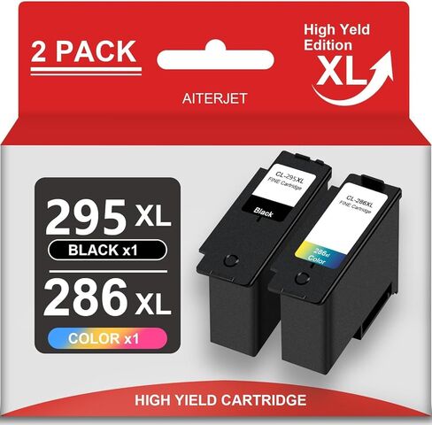 High Capacity PG-295 CL-286 Ink Cartridges Replacement for Canon PG-295 CL-286 Ink Cartridges use for Pixma TR7120,TS6520,TS4320 Printers (1 Black 1 Color) in Kuwait