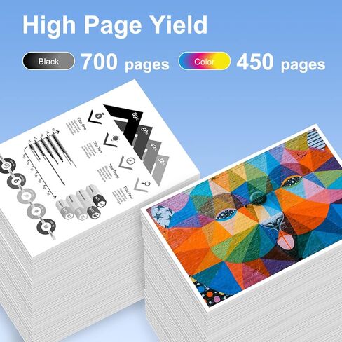 مجموعة خرطوشة حبر myCartridge SUPRINT 64XL بديلة لحبر HP 64 64XL خرطوشة حبر سوداء وملونة تعمل مع Envy Photo 7855 7155 7858 7800 6255 حبر طابعة Tango hp 64 in Kuwait