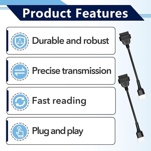 2Pcs OBDII 6Pin to 16Pin Diagnostic Cable for Delphi, Motorcycle 6 Pin to 16Pin Adapter OBD2 Connector for Delphi and Suzuki in Kuwait