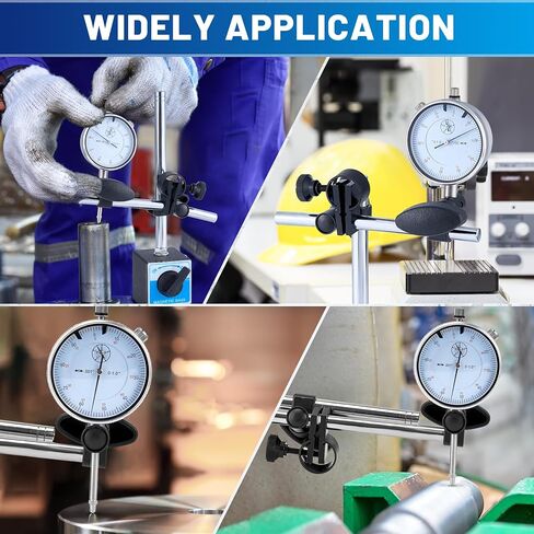 Dial Indicator with Magnetic Base and Point Precision Inspection Set, Professional 0-1.0" Dial Indicator, Fine Adjustable Long Arm, 0.001" Precision in Kuwait