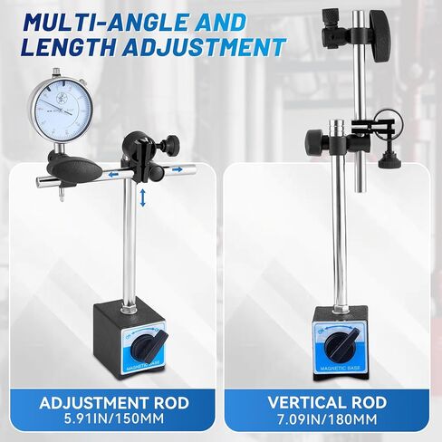 Dial Indicator with Magnetic Base and Point Precision Inspection Set, Professional 0-1.0" Dial Indicator, Fine Adjustable Long Arm, 0.001" Precision in Kuwait