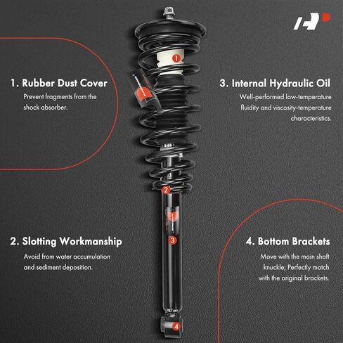 A-Premium Rear Pair (2) Complete Strut and Coil Spring Assembly Compatible with Mitsubishi Galant 1999 2000 2001 2002 2003, Driver and Passenger Side in Saudi Arabia