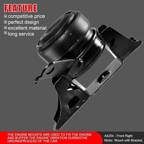 4Pcs Engine Motor & Transmission Mount Kit Compatible with Toyota Yaris 2006-2011 & 2015-2017 1.5L, Replace# A4254 A62087 A62044 A4237 in Kuwait
