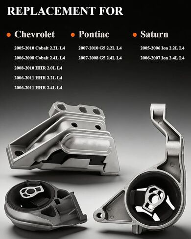 Engine Motor Mount & Trans Mount Fit for Chevy 2005-2010 Cobalt 2006-2011 HHR 2007-2010 Pontiac G5 2005-2007 Saturn Ion 2.0L 2.2L 2.4L, Engine Mount Set of 3 OE# A5374 A3081 A5385 in Kuwait