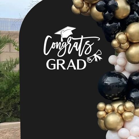 Congrats Grad Decal Sign for Balloon Arch - Graduation Decal for Grad Party, Class of 2025 Grad Party Graduation Event Planner Vinyl Decal in Kuwait
