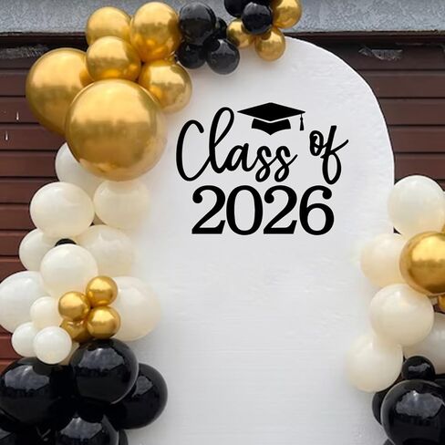 Congrats Grad Decal Sign for Balloon Arch - Graduation Decal for Grad Party, Class of 2025 Grad Party Graduation Event Planner Vinyl Decal in Kuwait