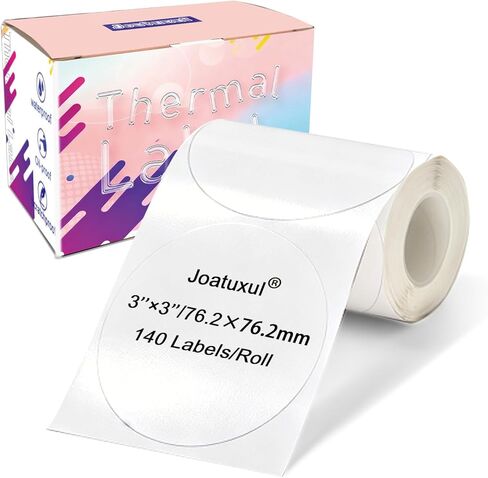 3×3 Round Thermal Labels, Thermal Printer Labels use for Barcode, Shipping, Customized, Circle Direct Thermal Stickers Label for Printer, 140PCS/ 1 Roll, 3 inch, Dreamy Purple in Saudi Arabia