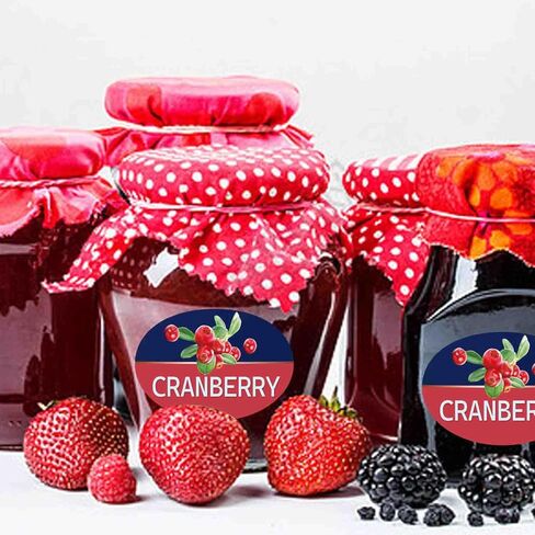 500 Pcs Cranberry Grocery Store Food Labels,2x1.5 Inches Organic Cranberry Product Labels for Grocery Stores Inventory Management,Adhesive Stickers,Roll in Kuwait