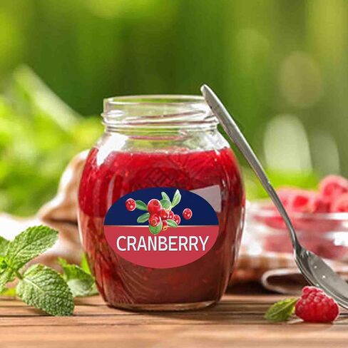 500 Pcs Cranberry Grocery Store Food Labels,2x1.5 Inches Organic Cranberry Product Labels for Grocery Stores Inventory Management,Adhesive Stickers,Roll in Kuwait