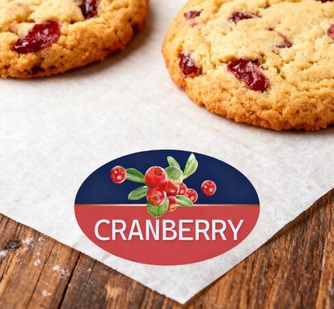 500 Pcs Cranberry Grocery Store Food Labels,2x1.5 Inches Organic Cranberry Product Labels for Grocery Stores Inventory Management,Adhesive Stickers,Roll in Kuwait