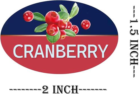 500 Pcs Cranberry Grocery Store Food Labels,2x1.5 Inches Organic Cranberry Product Labels for Grocery Stores Inventory Management,Adhesive Stickers,Roll in Kuwait
