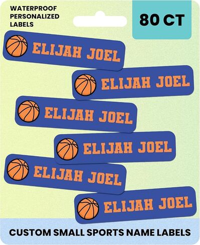 Label Daddy – Custom Small Sports Name Labels for Kids – Waterproof Personalized Labels for Shoes, Bottles, Lunch Boxes & School Supplies – Durable Peel-and-Stick Name Tags – Baseball Design - 80 Ct in Saudi Arabia
