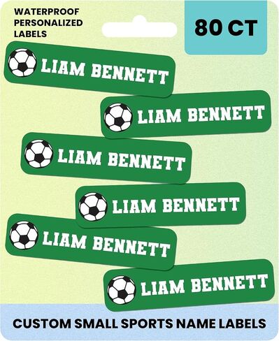 Label Daddy – Custom Small Sports Name Labels for Kids – Waterproof Personalized Labels for Shoes, Bottles, Lunch Boxes & School Supplies – Durable Peel-and-Stick Name Tags – Baseball Design - 80 Ct in Saudi Arabia