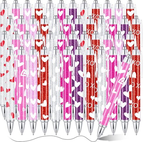 Yeaqee 48 Pcs Easter Party Favors Bulk Bunny Retractable Printing Pens Easter Egg Rabbit Carrot Chick Flower Ballpoint Pens 1.0 mm Black Ink for Kids Spring Party Gifts School Office Supplies in Kuwait