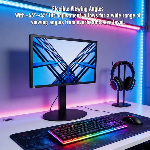 Diyeeni Single Display Freestanding Desk Stand, Adjustable Tilt Rotation Angle for 14 to 34 Inch Screen with Cable Management, Compatible with VESA 75*75mm 100*100mm in Saudi Arabia