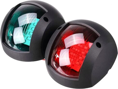 زوج من أضواء ملاحة القوارب LED، أضواء جانبية ملاحة LED بحرية، أضواء جانبية مضادة للماء لليخوت البحرية، مصباح موقف أحمر وأخضر (أبيض) in Kuwait