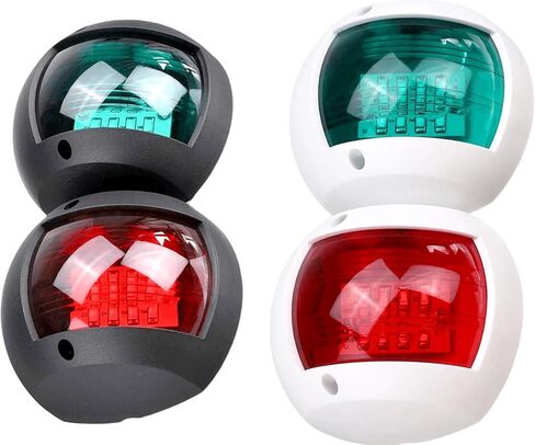 زوج من أضواء ملاحة القوارب LED، أضواء جانبية ملاحة LED بحرية، أضواء جانبية مضادة للماء لليخوت البحرية، مصباح موقف أحمر وأخضر (أبيض) in Kuwait