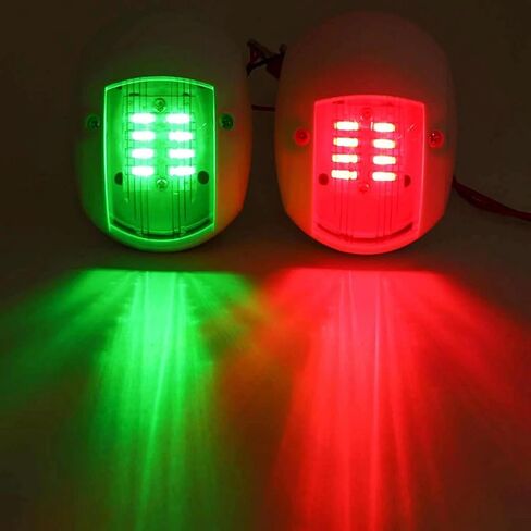 زوج من أضواء ملاحة القوارب LED، أضواء جانبية ملاحة LED بحرية، أضواء جانبية مضادة للماء لليخوت البحرية، مصباح موقف أحمر وأخضر (أبيض) in Kuwait