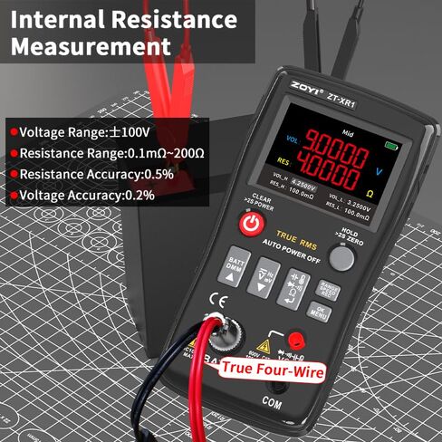 ZOYI Battery Internal Resistance Tester 2 in 1 multimeter Battery Voltage Meter Car Battery Tester for AAA AA Model 0.1mΩ-200Ω in Kuwait