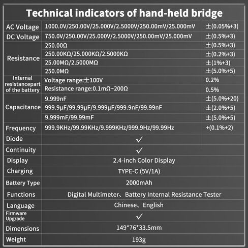 ZOYI Battery Internal Resistance Tester 2 in 1 multimeter Battery Voltage Meter Car Battery Tester for AAA AA Model 0.1mΩ-200Ω in Kuwait