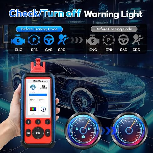 الماسح الضوئي Autel MaxiDiag MD808 PRO Obd2، ترقية MD806/MD805/MD802 أداة المسح التشخيصي للنظام بالكامل، 7 خدمات قراءة/مسح الرموز، بحث DTC، إعادة ضبط البطارية، تحديث مجاني مدى الحياة in Saudi Arabia
