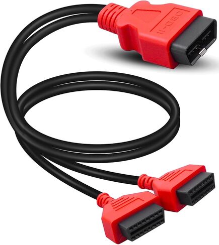 كابل obd2 y-splitter - 1 ذكر إلى 2 أنثى محول تمديد 16 دبوس، منفذ مزدوج 1 قدم (30 سم) لتشغيل جهازين obd2 في وقت واحد، يناسب جميع مركبات obd2 in Saudi Arabia