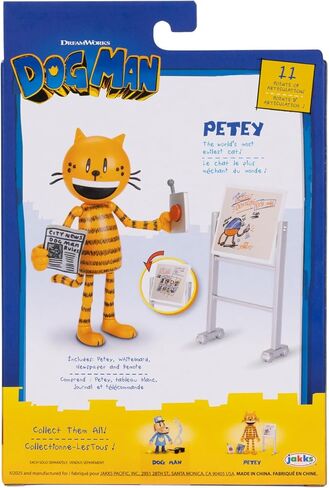 فيلم Dog Man Movie 5 بوصة Petey شخصية عمل مفصلية ، وجمع جميع شخصيات الحركة والألعاب الفخمة من قبل Jakks Pacific ، استنادًا إلى الفيلم in Kuwait