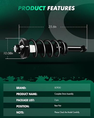 SCITOO Complete Strut Coil Spring Assembly for 2011 2012 2013 2014 2015 2016 2017 2018 2019 for Dodge Journey (Rear Pairï¼‰ in Saudi Arabia