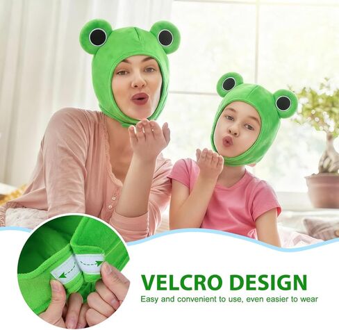 Gadpiparty Frog Costume Adult, Plush Frog Hat, with Ears, Novelty Head Costume for Party, Cosplay, Dress Up in Saudi Arabia
