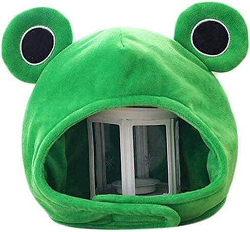 Gadpiparty Frog Costume Adult, Plush Frog Hat, with Ears, Novelty Head Costume for Party, Cosplay, Dress Up in Saudi Arabia