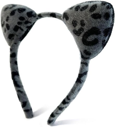 Cute Leopard Print Cat Ear Headband, Furry Cheetah Animal Ears Costume Hair Accessory,Halloween Christmas Cosplay Party in Saudi Arabia