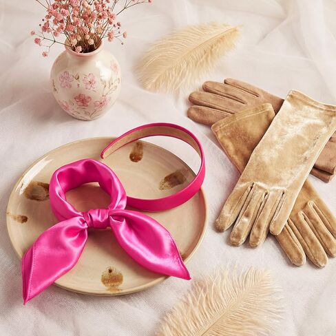 Jutom 2 Pcs 70s 60s Hippie Disco Costume Accessories for Women Boho Groovy Party Costume Set Headband Dangle Silk Scarf in Saudi Arabia