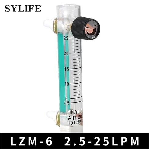 LZM-6 Oxygen Flow Meter 2.5-25 LPM - 122mm Height Gas Flowmeter for Oxygen/Air Measurement‌ in Kuwait