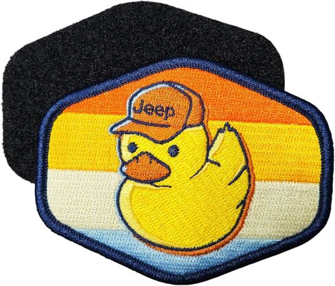 Jeep Duck Logo with Stripes Embroidered Patch | 4" x 3" Heat Seal Patch for Clothes, Backpacks, Hats, Jackets, and Jeans in Saudi Arabia