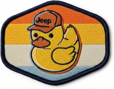 Jeep Duck Logo with Stripes Assoridered Patch | 4 "× 3" رقعة ختم الحرارة للملابس وحقائب الظهر والقبعات والسترات والجينز in Kuwait