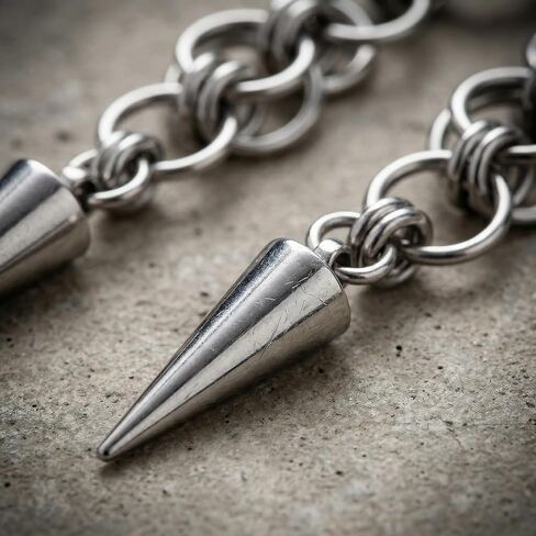 أقراط متدلية على شكل سلسلة بانك قوطية للنساء والرجال، أقراط حلقية مدببة، أقراط حلقية بنمط قاتل الشياطين مع سحر، أقراط فضية اللون على شكل سلسلة مدببة، هدية لعيد الحب، هدية التخرج in Kuwait